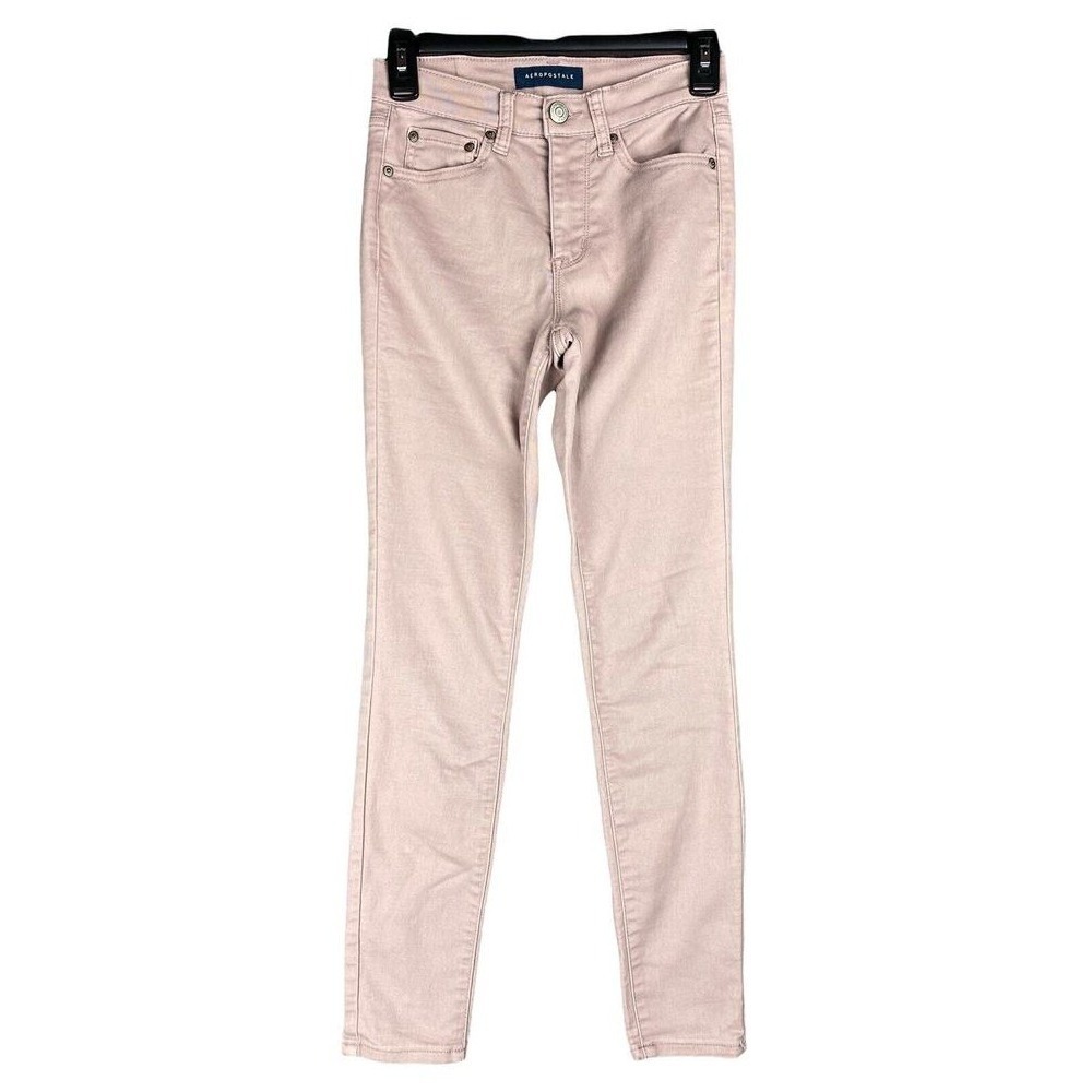 Aeropostale Jeans Womens 0 Salmon Jeggings High-Waisted Regular Stretch Denim‎
